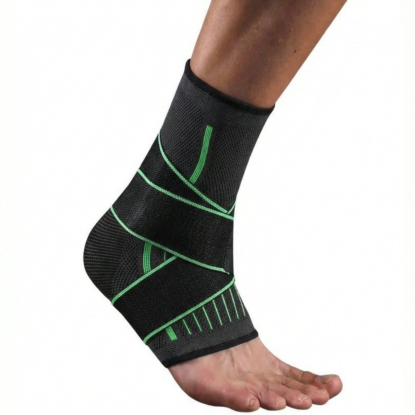 Tobillera deportiva elástica ajustable verde