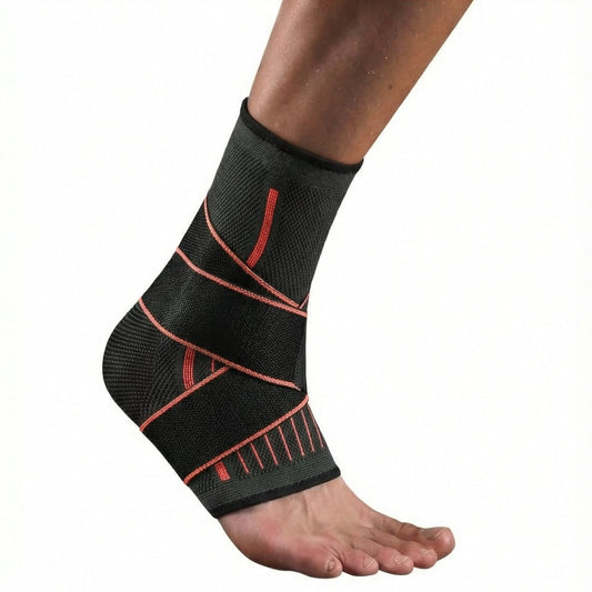 Tobillera deportiva elástica ajustable naranja